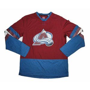 Colorado Avalanche Reebok Face Off Long Sleeve Jersey Shirt NWT Large
